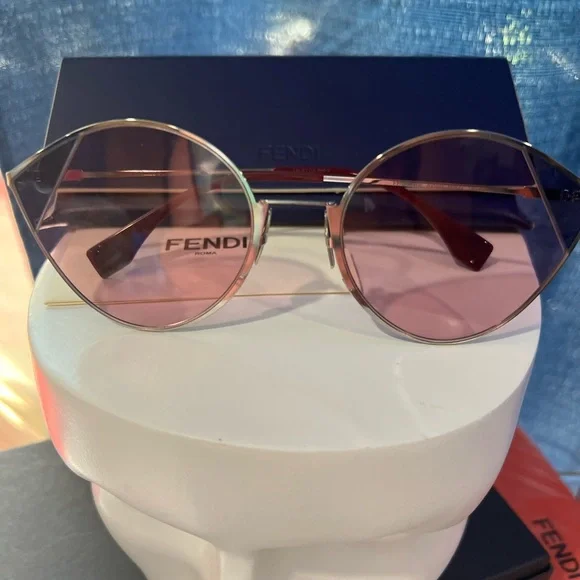 FENDI new Cut eye FF 0341/S AVB U1 silver pink cat eye  display picture 1